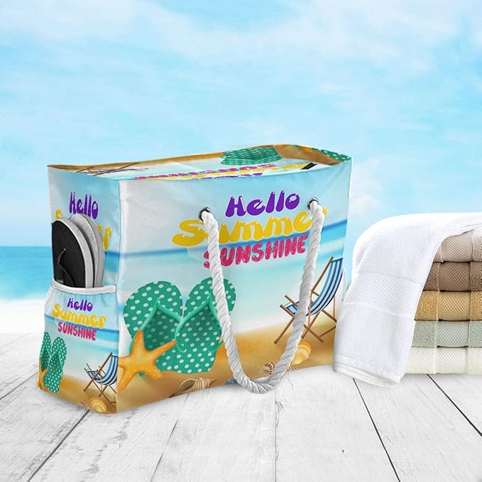 senya Large Beach Shoulder Bags Canvas Tote Water Resistant for Gym Travel Daily