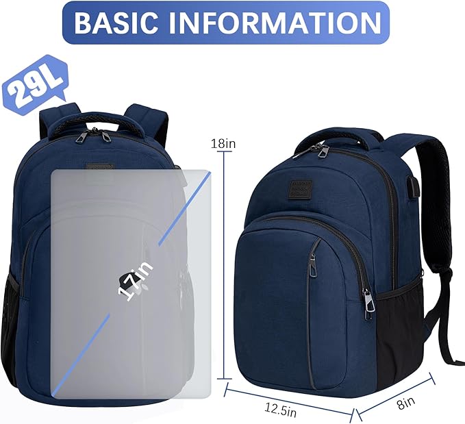 LARIPOP Travel Laptop Backpack,15.6 Inch Business Laptop backpack for Men Women with USB Charging Port,Water-Resistant Laptopack Weekender Daypack for Work College Computer