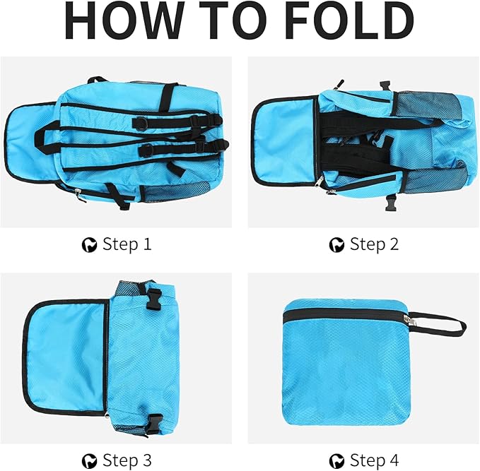 Small Hiking Backpack 15L Travel Lightweight Hiking Packable Daypack Water-Resistant Foldable Backpacks for Women Men Camping (Blue)