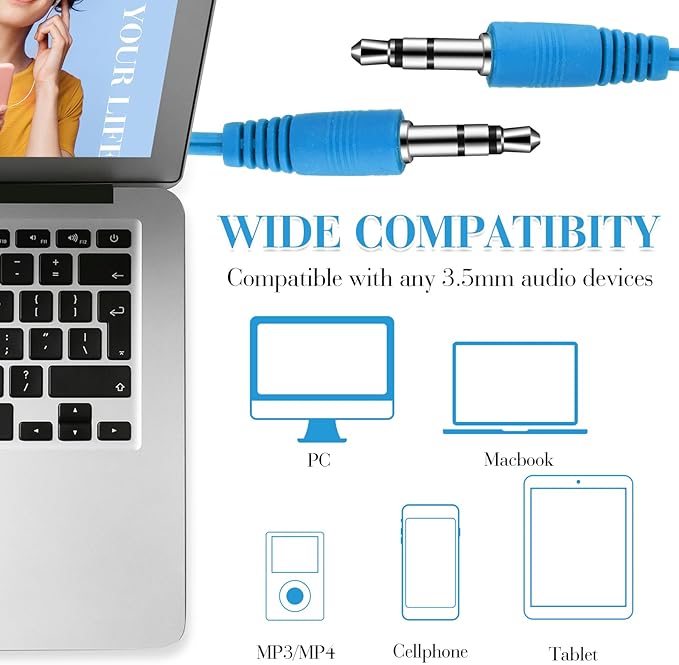 Kanayu 100 Packs Earbuds Bulk Basic Student Earphone Individually Bagged 3.5 mm Headphones for Schools Classrooms Library Teens Gift(Sky Blue)