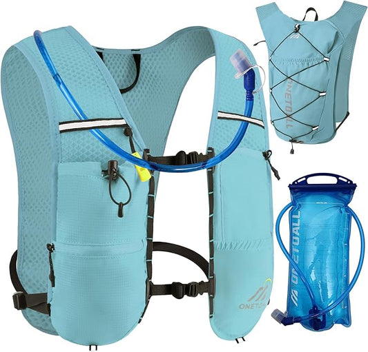 Running Vest for Women & Men, 6L Hydration Backpack with 2L Water Bladder, Lightweight Water Backpack for Trail Running, Marathon, Hiking, Cycling, Jogging, Adjustable Fit