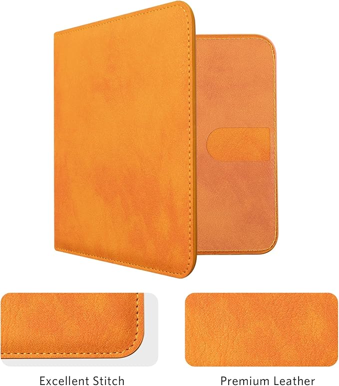 CoBak Car Registration and Insurance Holder - Small and Lightweight Vehicle Glove Box Car Organizer, Auto Truck Comparment Accessories Case for Essential Document, Driver License (Orange)