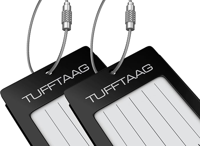 Luggage Tags Business Card Holder by TUFFTAAG - Durable Travel ID Bag Tag in Multiple Color Options, Perfect for Suitcases, Backpacks, and Carry-Ons, Easy Identification, Secure and Stylish
