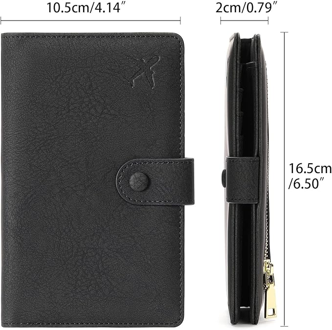 RFID Blocking Passport Wallet Cover Case Travel Document Organizer for Women and Men,Travel Wallet for Credit Card