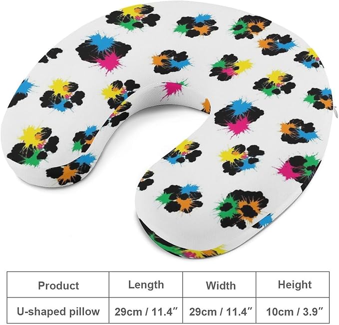 Soft Polyester Travel Neck Pillow, Rainbow Cheetah Leopard Print U-Shaped, Cervical Support Compact for Bus Airplane Rest, Machine Washable Breathable Design