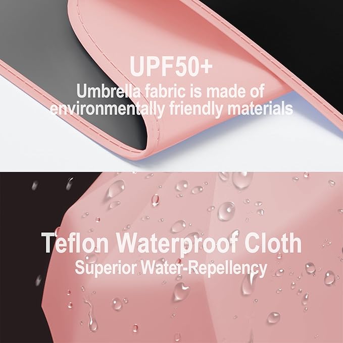 Automatic Mini Travel Windproof Folding Umbrella - UV Protection, Instant Open/Close for Rain/Sun, Small Compact Lightweight Design Fits in Tote Bag/Travel Case/Backpack for Commute, Women & Men