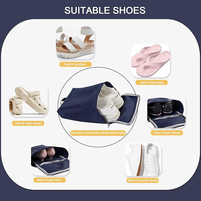 Shoe Bags for Travel Storage Bag Organizer Bags Travel Accessories Must Haves Shoe Organizer Packing Cubes Beach Swim bag Daily Use Storage Travel Essentials Women Men Navy blue