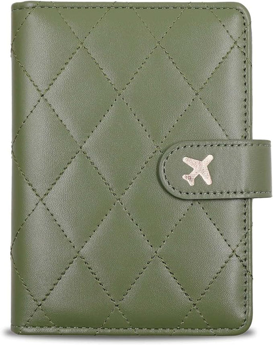 Melsbrinna Rfid Passport Holder for Travel women/Men, Cute Passport Wallet Rfid Blocking Card Slots, Rfid Passport Cover/CaseTravel Wallet, Passport Book Holder (1, LG GREEN)