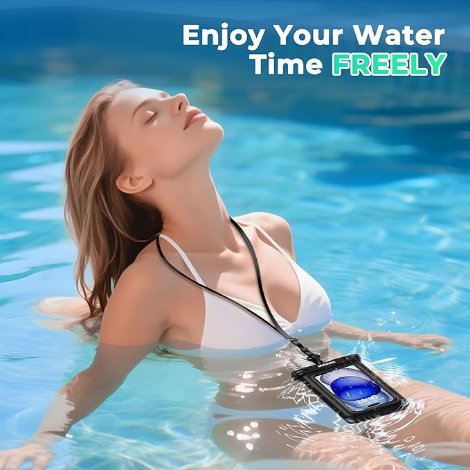 MAIRAN Floating Waterproof Phone Pouch 2Pack, Floatable IPX8 Waterproof Phone Case 8.0" for iPhone 16 15 Pro Max Samsung S25,Cellphone Dry Bags for Vacation Beach Pool Kayak Cruise Travel Essentials