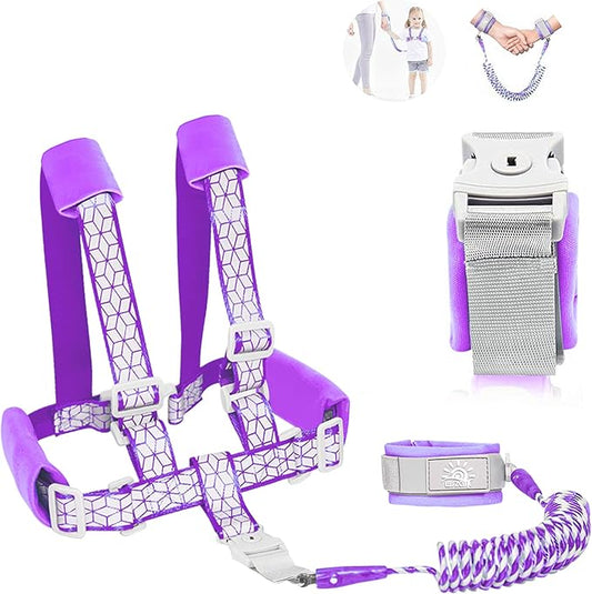 Toddler Leash for Walking, Toddler Safety Harnesses Leashes, Safety Harness with Lock for Kids, Anti Lost Wrist Link for Toddlers ，Upgrade with Reflective Tape Liner（6.5ft）for Kids