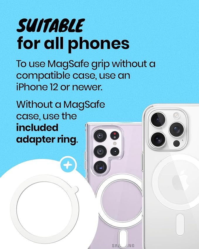 OnTheGrip Cute Transparent Daisy Flower Shape Design Mobile Phone Grip Compatible with Magsafe Multi Functional Collapsible Stand Holder for Smartphone Tablet Cell Phone Accessory (Green)