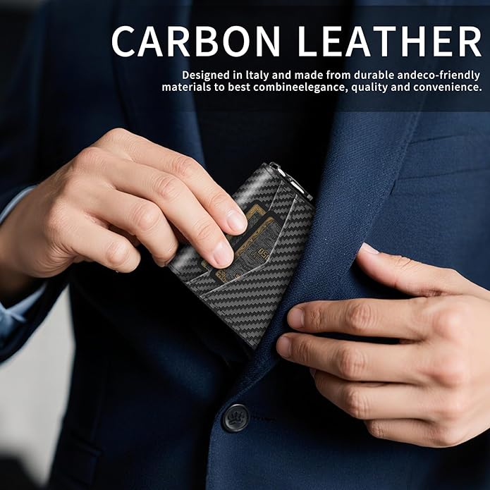 Men’s RFID Blocking Zipper Wallet with 2 ID Windows - Large Capacity Design, 13 Credit Card Slots