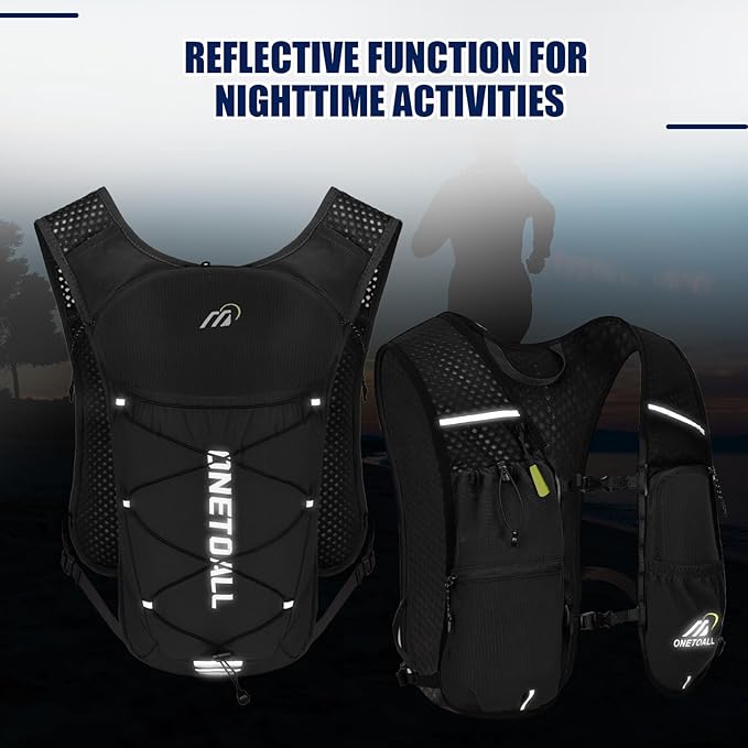 Running Vest for Women & Men, 6L Hydration Backpack with 2L Water Bladder, Lightweight Water Backpack for Trail Running, Marathon, Hiking, Cycling, Jogging, Adjustable Fit