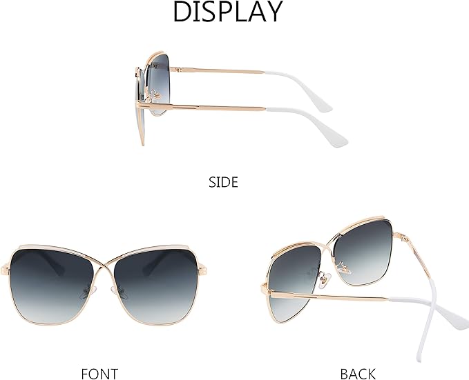 FEISEDY Womens Cute Sunglasses Oversized Butterfly X Shape Design Cateye Lady Sunglasses B2738