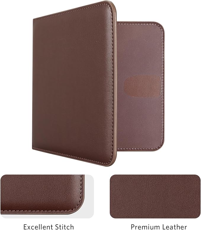 CoBak Car Registration and Insurance Holder - Vehicle Glove Box Car Organizer, Auto Truck Comparment Accessories Case for Essential Document, Driver License, Cards (Deep Brown)