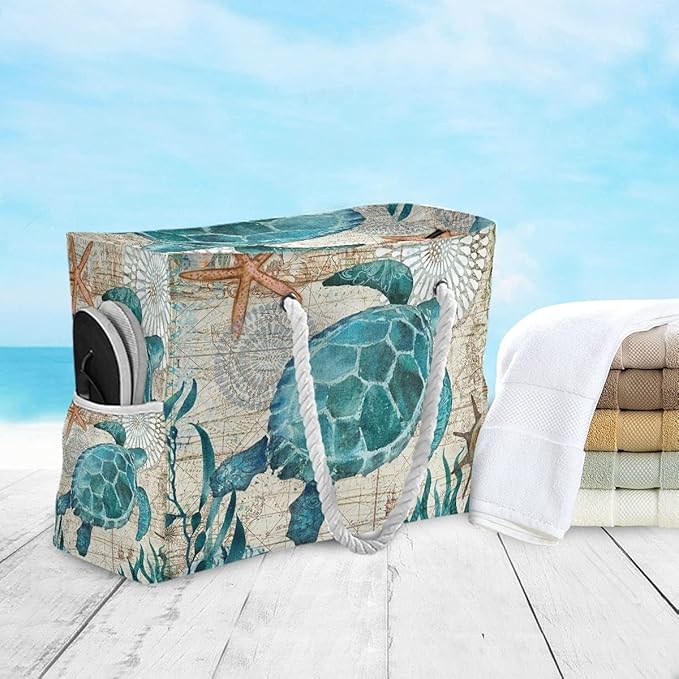 senya Large Beach Shoulder Bags Canvas Tote Water Resistant for Gym Travel Daily