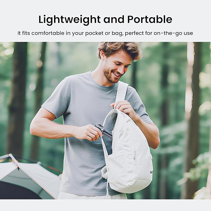 AIRMATE Portable Handheld Fan, 5 Wind Speed Adjustable, 3000mAh Battery Rechargeable, Durable Motor, 13000RPM Super Powerful Wind, Personal Turbo Hand Held Mini fan for Makeup/Travel/Outdoor (Grey)