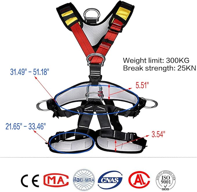 HeeJo Climbing, Rock Climbing, Safety seat belt for Rappelling Fire Rescuing Tree Climbing Gear