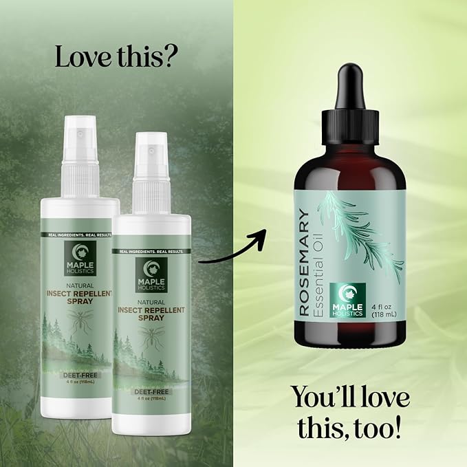 Natural Bug Repellent Spray for Body - DEET Free Bug Spray for Kids & Adults for Ticks Mosquitoes & Insects - Made with Citronella Rosemary & Lemongrass - Light Scent Vegan & Cruelty Free (8 Fl Oz)