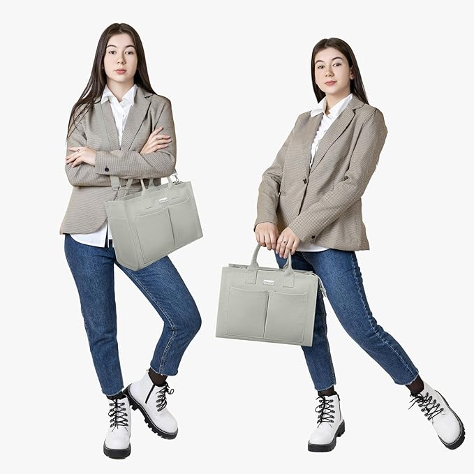 TOPDesign Heavy-Duty Canvas Tote Bag for Women, Adjustable Crossbody/Shoulder Handbag with 9 Pockets, Everything Tote