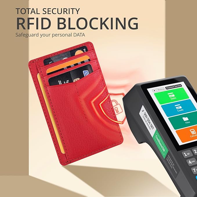 Oak Leathers Leather Slim Minimalist Wallet for Men & Women RFID Front Pocket Leather Card Holder Wallets