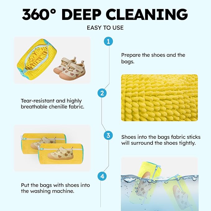 Shoe Washing Machine Bag: Shoe Bag for Washing Machine - Reusable Shoe Cleaning Bag for Sneaker Tennis Shoes Unstain Cleaner Kit