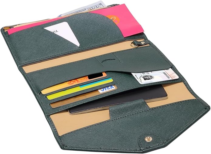 Vintage Style Genuine Leather Unisex RFID Blocking Passport Holder Travel Organizer