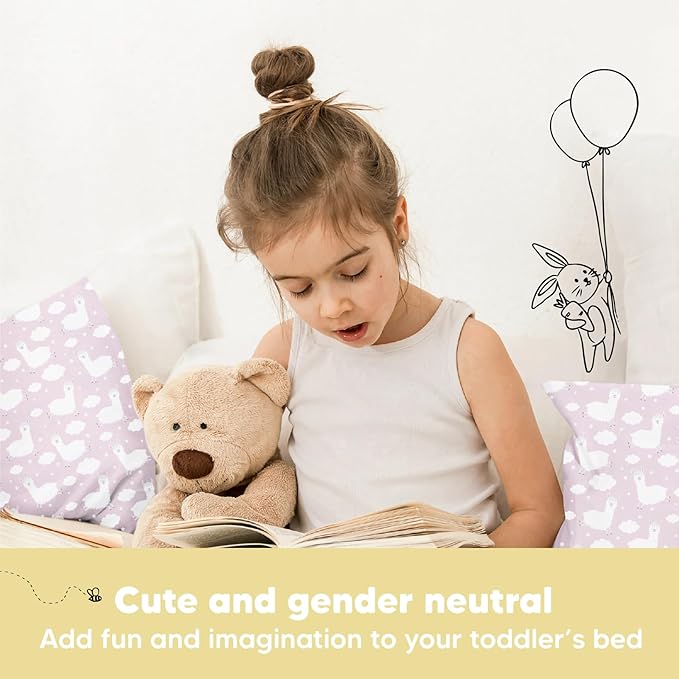Toddler Pillow with Pillowcase - 13x18 My Little Dreamy Kids Travel Bed Pillows for Sleeping, Organic Cotton Small Pillowcase, Soft & Breathable, Machine Washable, Toddlers 2-5 years old (Alpacas)