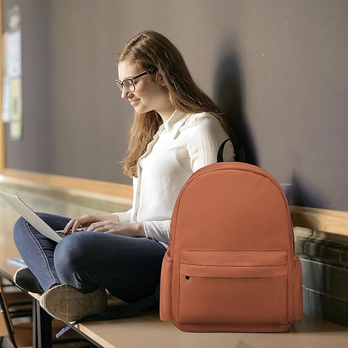 Terracotta Backpack Adult Travel Daybag for Women Men College Backpack for Vacation Hiking Camping Bag
