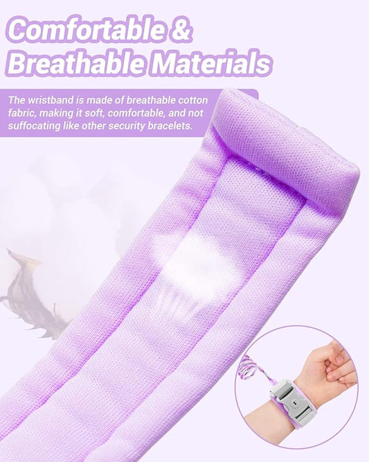 Dr.meter Anti Lost Wrist Link, 2 Pack Toddler Safety Leash with Key Lock, Reflective Child Walking Harness - Dual 8.2ft Length Blue & Purple Kids Leash for Store Mall Airport Theme Park Trip