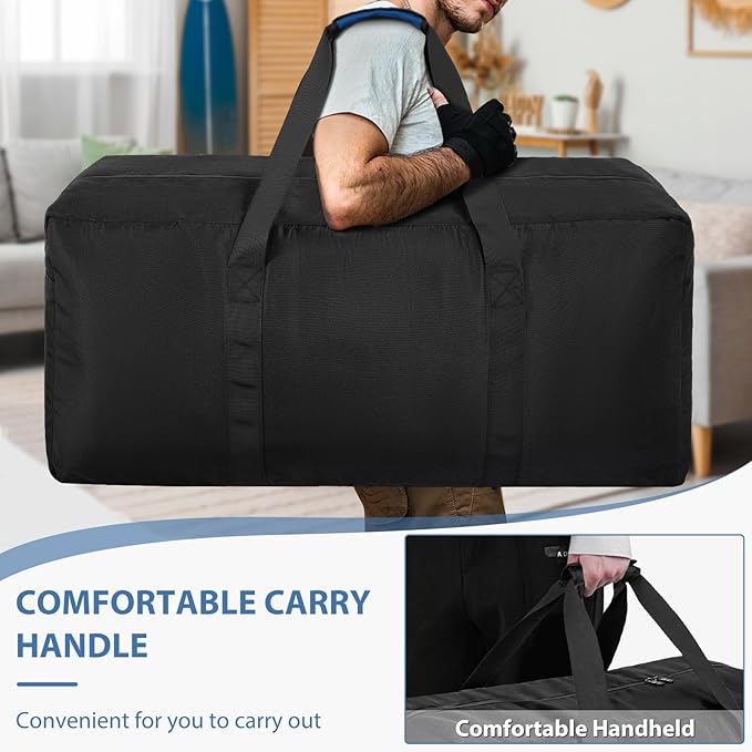 Extra Large Travel Duffle Bag, 160L Gear Bag for Men and Women, Storage Bag Ideal for Overnight Camping and Weekend Getaways, Black