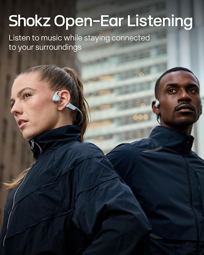 SHOKZ New OpenRun Pro 2 Mini- Open-Ear, Bone Conduction Sport Headphones - with Reflective Strip - Sweat Resistant, Workout Headphones - Secure, Wireless, Comfortable Fit-Deep Bass and Smart Mic App