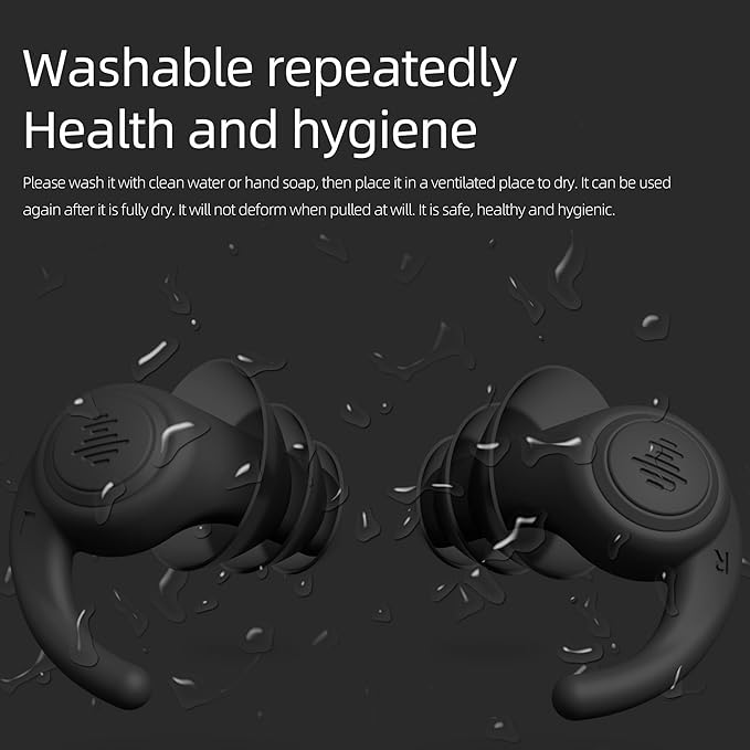 Ear Plugs - Comfy Reusable Noise-Reducing Earplugs Shark Fin Noise Cancelling Earbuds for Sleep, Deep Focus,Travel,2 Pairs/Box
