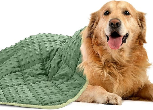 yescool Weighted Blanket for Dogs, 5 lb Thunder Blankets Shirt for Dogs, 36 x 48 inch Medium Puppy Blanket for 45-65lb, Weighted Pet Blankets for Thunderstorms, Fireworks and Construction Noise, Moss