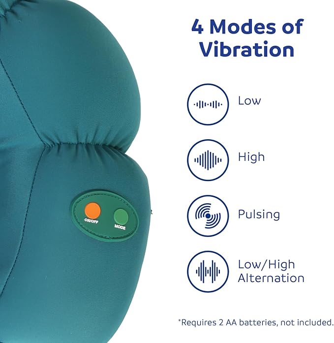 Fun and Function Sensory Vibrating Neck Pillow - Vibrating Pillow for Kids, Teens & Adults - Great for Travel - Ages 4+