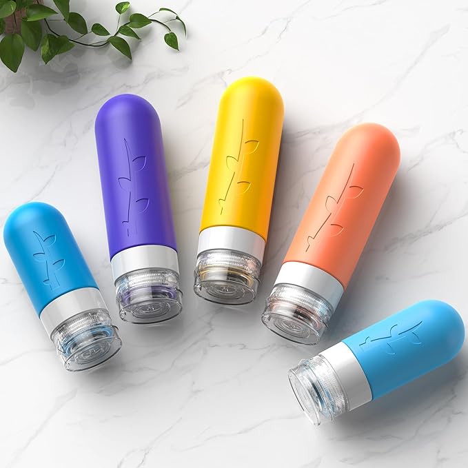19pack Travel Bottles for Toiletries, TSA Approved Silicone Size Containers for toiletries, Refillable & Leakproof Travel shampoo and conditioner bottles