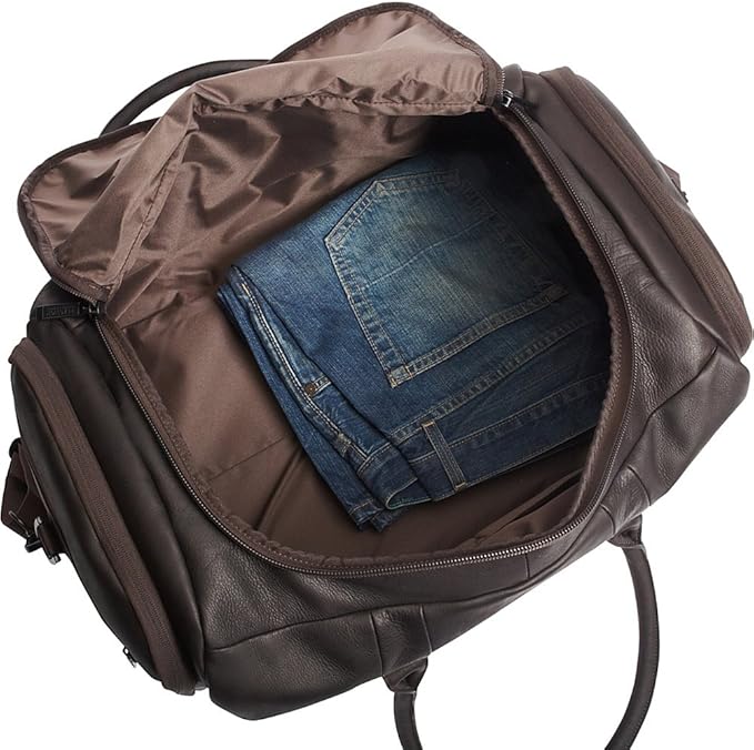 Kenneth Cole REACTION Duff Guy Colombian Leather 20" Single Compartment Top Load Travel Duffel Bag, Black