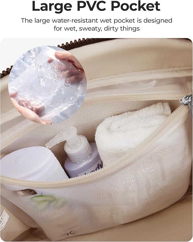 BAGSMART Gym Bag for Women, Duffle Bag for Travel with Wet Pocket, Lightweight Carry on Weekender Duffel, Water Resistant