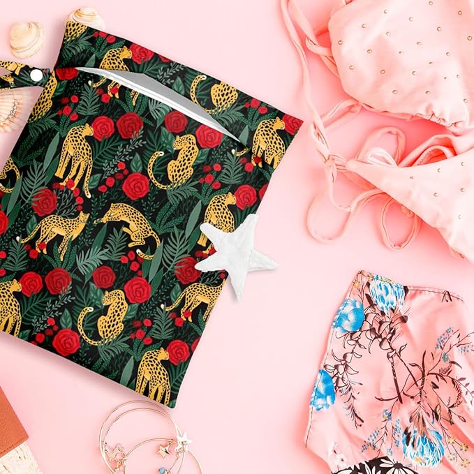 2 Pcs Wet Bag, Wet Dry Bag, Wet Bag for Swimsuit, Travel, Beach, Pool, Diapers, Dirty Yoga Gym Clothes, Toiletries, Makeup Bag, Banana Fruit Decor Banana Lover Gift for Women s.