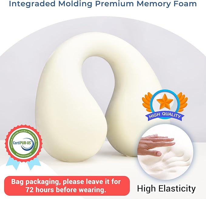 COOLBEBE Kids Travel Neck Pillow 2PCS Softly Double Support Neck Pillow for Car & Airplane, Traveling Gifts for Toddler & Children(Blue & Pink)