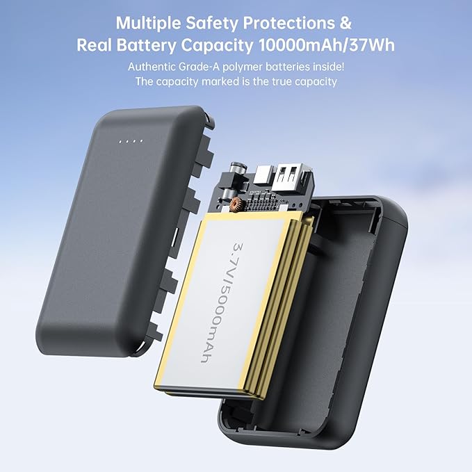 7.4V 5V Heated Vest Battery Pack 10000mAh - Rechargeable Power Bank for ORORO, Arris, DR.Prepare, KOVNLO, TIDEWE & Other Electric Heating Vests/Jacket/Hoodie/Blanket/Camping Chair/Seat Cushion