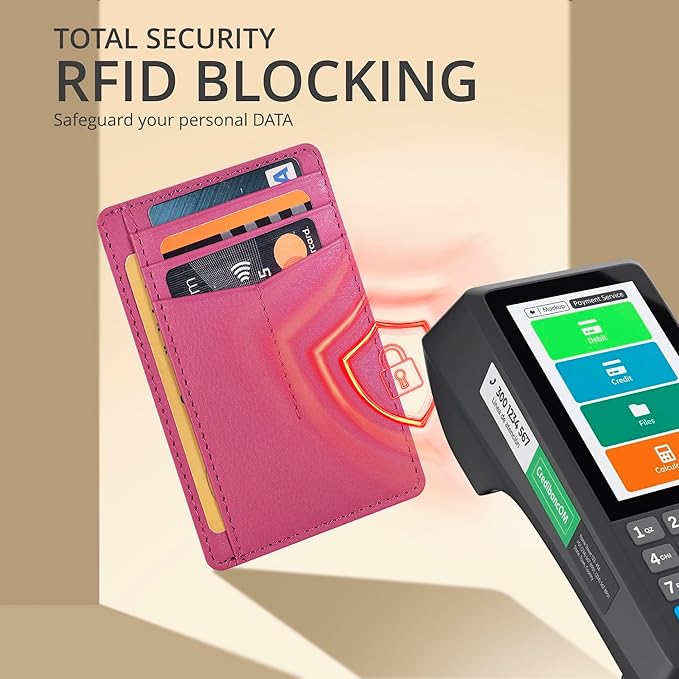 Oak Leathers Leather Slim Minimalist Wallet for Men & Women RFID Front Pocket Leather Card Holder Wallets