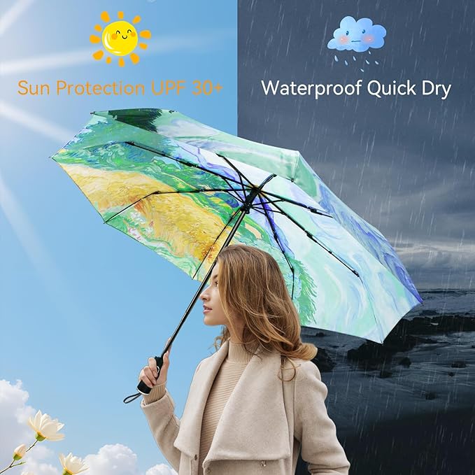 Umbrella, Pretty Umbrellas for Women and men, Ladies Umbrellas for Rain, Automatic Folding Umbrellas Open Close