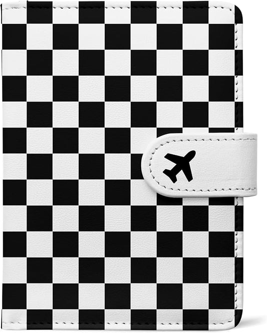 Passport Holder, Travel Wallet Cover with Pen Loop | Cute RFID Blocking Leather Case with Magnetic Closure for Travel Essentials-black