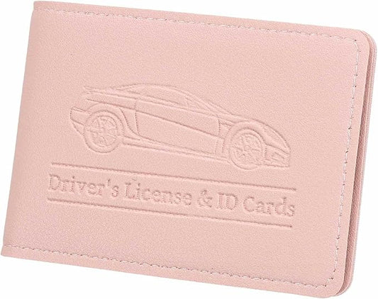 HARFINGTON Car Registration and Insurance Holder PU Leather Vehicle Glove Box Organizer Storage Accessories Car ID Holder with 6 Pockets for License ID Card Bank Card Documents, Pink