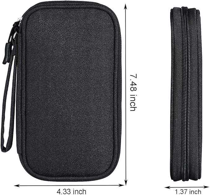Electronics Accessories Bag / Electronic Organizer Case, Durable Small Electronics Accessories Storage Bag for Various USB, Cables, Hard Drive, Phone, Cords and Power Travel Gadget Carry Bag, Black
