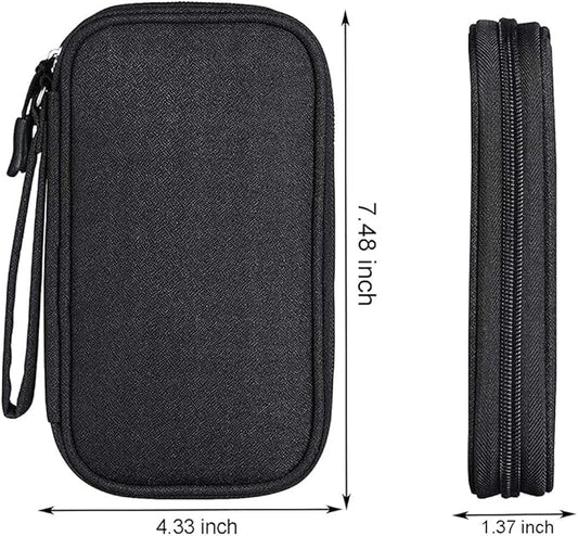 Electronics Accessories Bag / Electronic Organizer Case, Durable Small Electronics Accessories Storage Bag for Various USB, Cables, Hard Drive, Phone, Cords and Power Travel Gadget Carry Bag, Black