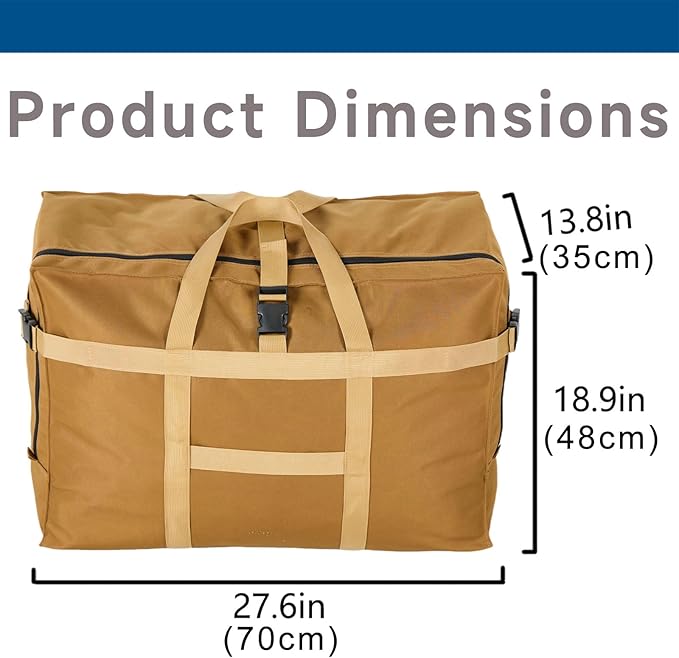 Arxus Large Duffel Bag, Waterproof Carry on Weekend Overnight Storage Bag over Luggage for Airline, Travel, Camping, Moving