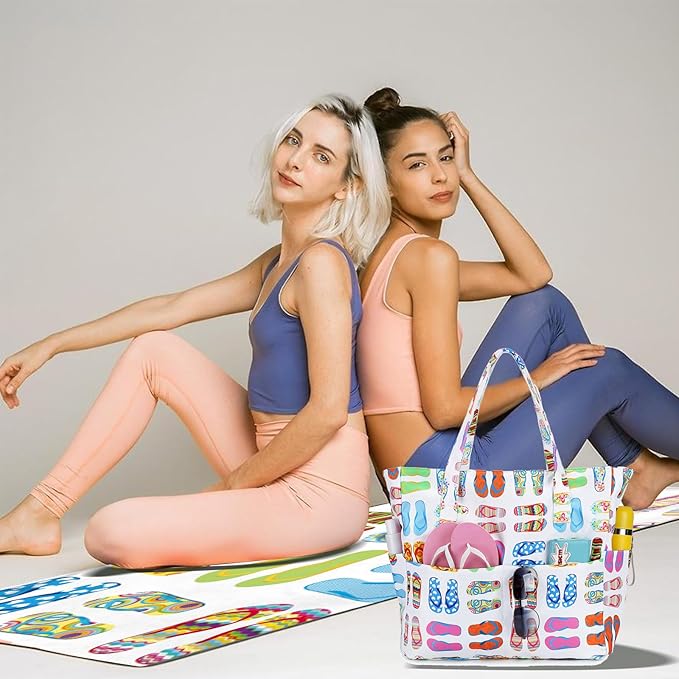 Bluboon Waterproof Beach Tote Pool Bags for Women Ladies Extra Large Carry On Bag With Wet Compartment for Weekender Travel