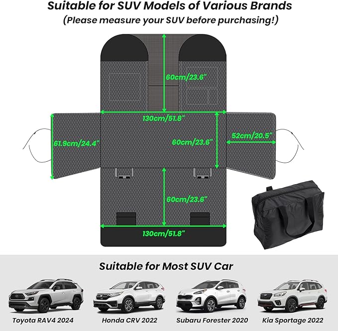 Shademax Dog Car Seat Cover for Back Seat, Backseat Dog Cover for Toyota RAV4 2013-2025 2026/Honda CRV 2017-2022 Accessories, Waterproof Oxford Pet Hammock for Car SUV Seat Protector with High Barrier
